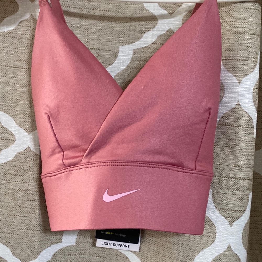 Pink shimmer Nike sports bra